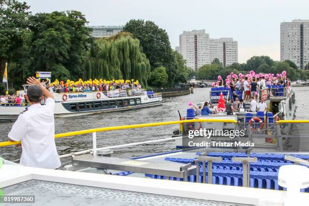 General view of the celebration of the Friedrichstadt-Palast Christopher Street Day at Mercedes Benz Platz on July 20, 2017 in Berlin, Germany.