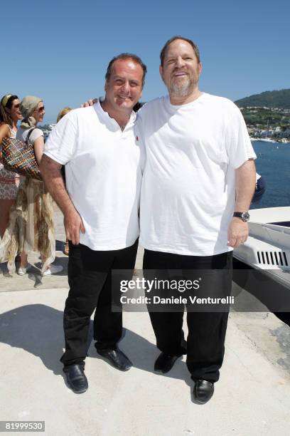 Pascal Vicedomini and Harvey Weinstein attends day fourth of the Ischia Global Film And Music Festival on July 19, 2008 in Ischia, Italy.