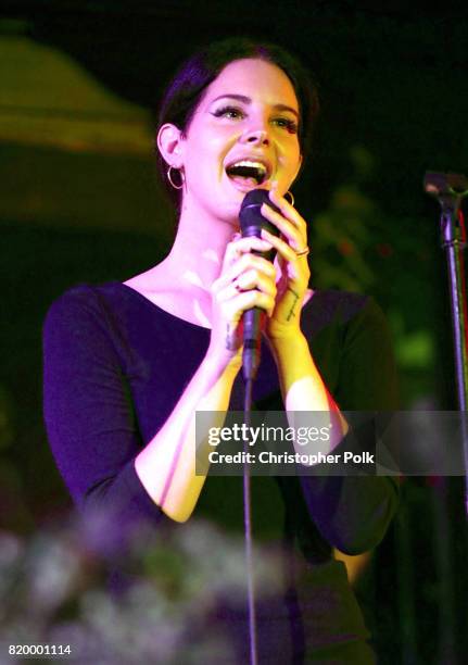 Singer-songwriter Lana Del Rey performs for a Spotify event of her new album, "Lust For Life," at No Vacancy on July 20, 2017 in Los Angeles,...