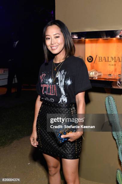 Aimee Song at BALMAIN celebrates first Los Angeles boutique opening and Beats by Dre collaboration on July 20, 2017 in Beverly Hills, California.