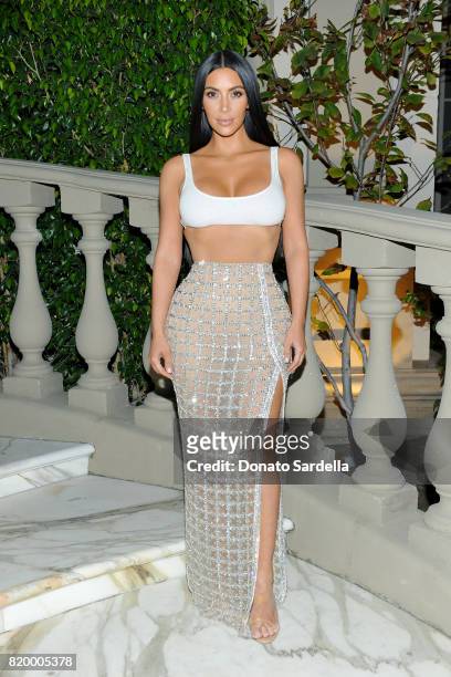 Kim Kardashian at BALMAIN celebrates first Los Angeles boutique opening and Beats by Dre collaboration on July 20, 2017 in Beverly Hills, California.