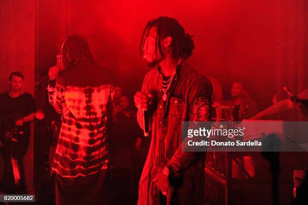 Migos performs onstage at BALMAIN celebrates first Los Angeles boutique opening and Beats by Dre collaboration on July 20, 2017 in Beverly Hills,...