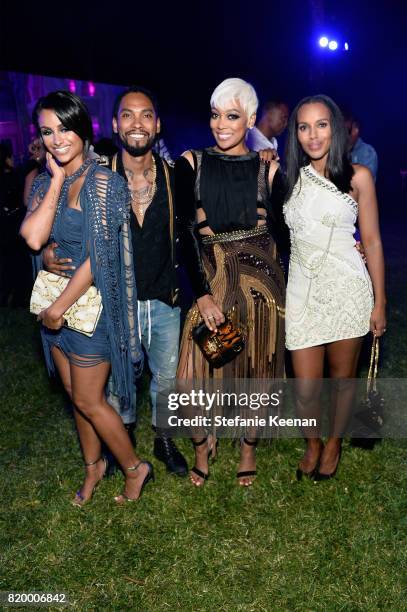 Nazanin Mandi, singers Miguel, Monica and actress Kerry Washington at BALMAIN celebrates first Los Angeles boutique opening and Beats by Dre...