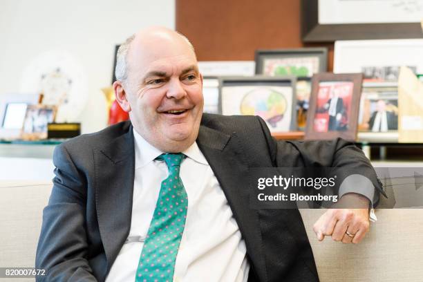 Steven Joyce, New Zealand's finance minister, speaks during an interview in his office in Wellington, New Zealand, on Friday, July 21, 2017....