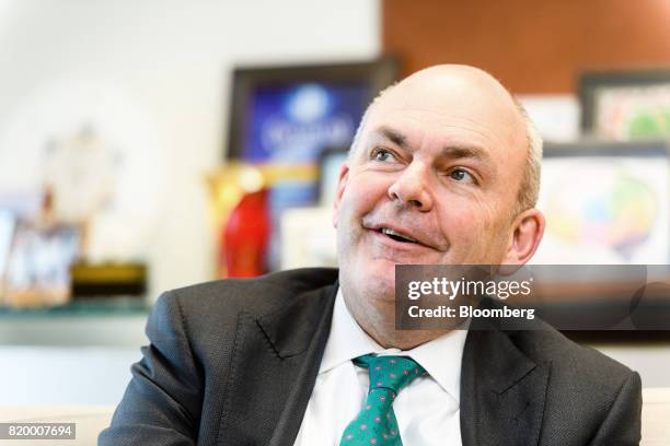 Steven Joyce, New Zealand's finance minister, speaks during an interview in his office in Wellington, New Zealand, on Friday, July 21, 2017....