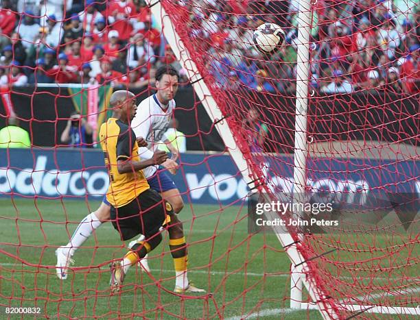 Chris Eagles of Manchester United scores their first goal during the Vodacom Challenge pre-season friendly match between Kaizer Chiefs and Manchester...