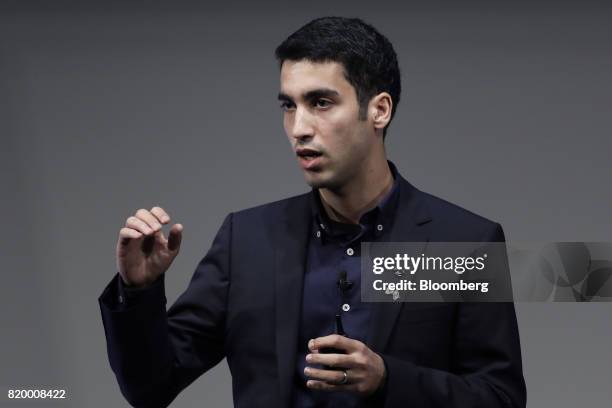 Avraham Zuk, founder and chairman of Zimperium Inc., speaks at the SoftBank World 2017 event in Tokyo, Japan, on Friday, July 21, 2017. SoftBank...