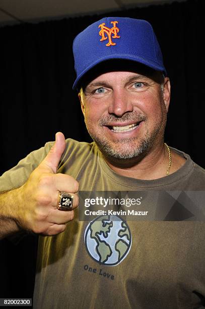 Exclusive* Garth Brooks backstage before the "Last Play at Shea" at Shea Stadium on July 16, 2008 in Queens, NY.