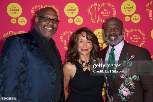 Marvin Winans, Freda Payne and BeBe Winans attend the Opening Night Of "Born For This" at The Broad Stage on July 20, 2017 in Santa Monica,...