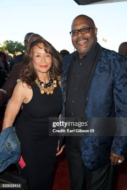 Freda Payne and Marvin Winans attend the Opening Night Of "Born For This" at The Broad Stage on July 20, 2017 in Santa Monica, California.