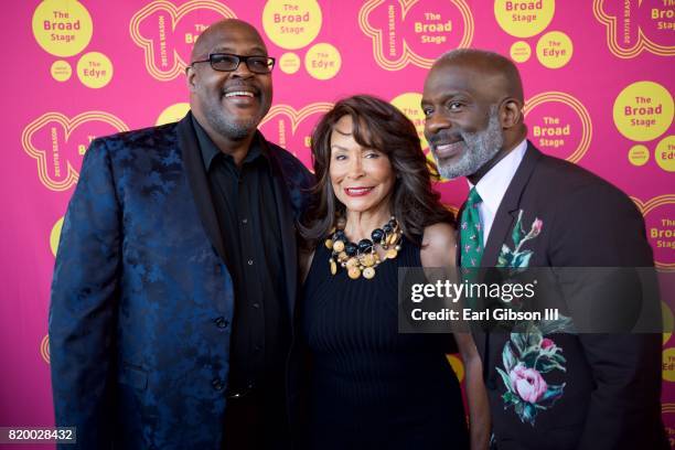 Marvin Winans, Freda Payne and BeBe Winans attend the Opening Night Of "Born For This" at The Broad Stage on July 20, 2017 in Santa Monica,...