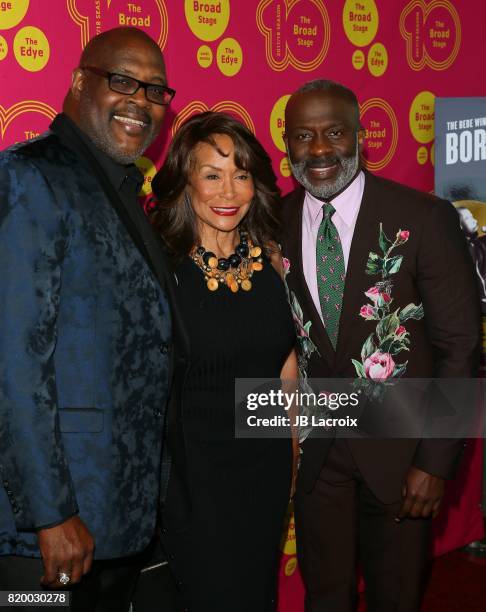 Marvin Winans, Freda Payne and BeBe Winans attend the opening night of 'Born For This' at The Broad Stage on July 20, 2017 in Santa Monica,...