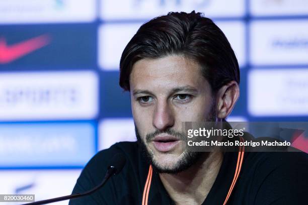 Liverpool FC Midfielder Adam Lallana speaks to the media during a Premier League Asia Trophy Press Conference at Grand Hyatt Hotel on July 21, 2017...