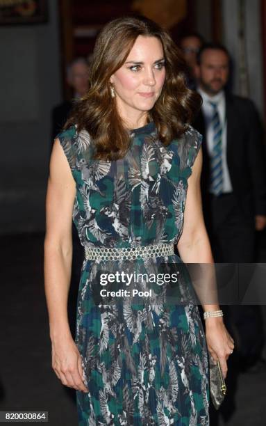 Catherine, Duchess of Cambridge attends a reception at Claerchen's Ballhaus dance hall during an official visit to Poland and Germany on July 20,...