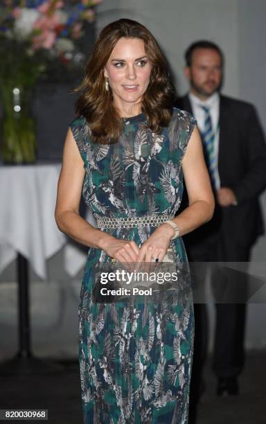 Catherine, Duchess of Cambridge attends a reception at Claerchen's Ballhaus dance hall during an official visit to Poland and Germany on July 20,...