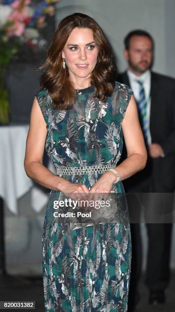 Catherine, Duchess of Cambridge attends a reception at Claerchen's Ballhaus dance hall during an official visit to Poland and Germany on July 20,...