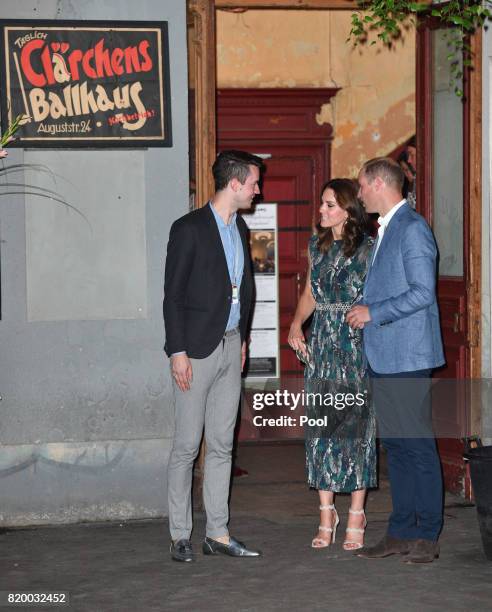 Prince William, Duke of Cambridge and Catherine, Duchess of Cambridge attends a reception at Claerchen's Ballhaus dance hall during an official visit...