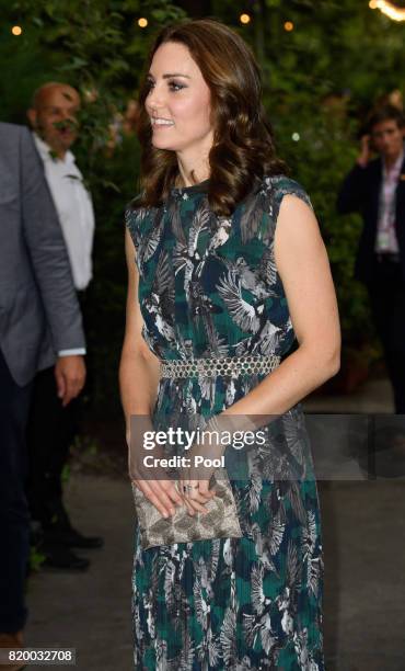 Catherine, Duchess of Cambridge attends a reception at Claerchen's Ballhaus dance hall during an official visit to Poland and Germany on July 20,...