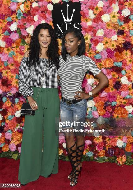 Kelly Hu and Kamiyla Bell attend XES: Sip, Shop, Slay at Therapy LA on July 20, 2017 in Los Angeles, California.