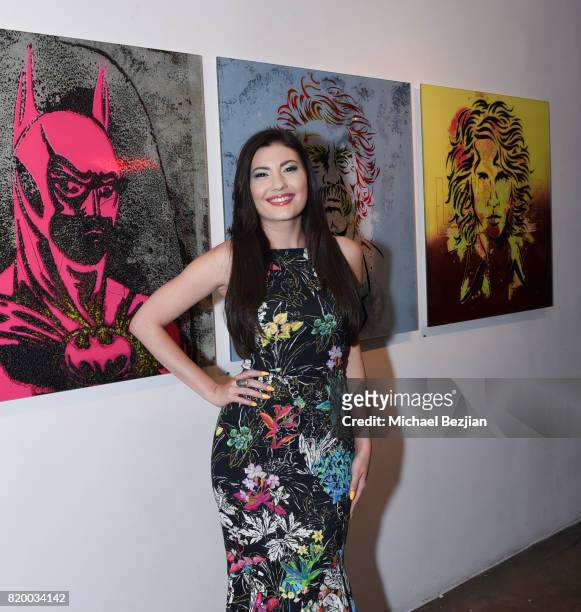 Celeste Thorson arrvies at Val Kilmer's Pop-Up Art Exhibition - "Icon Go On, I'll Go On" VIP Opening Reception at The Gabba Gallery on July 20, 2017...