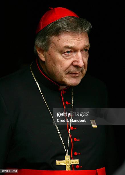 In this handout photo provided by World Youth Day, His Eminence Cardinal George Pell, Catholic Archbishop of Sydney after the Final Mass at Southern...