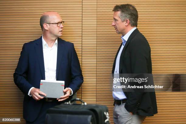 Andreas Nagel , Frank Baumann at DFB Headquarter on July 19, 2017 in Frankfurt am Main, Germany.