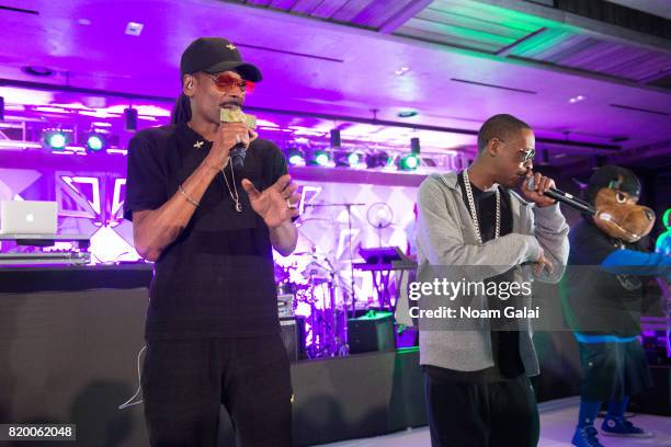 Snoop Dogg performs at the Philip R. Shawe Scholarship Competition at 1 Hotel Brooklyn Bridge on July 20, 2017 in the Brooklyn borough of New York...