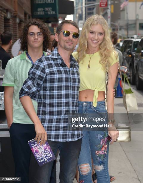 Musician Matt Bellamy and model Elle Evan is seen in Midtown on July 20, 2017 in New York City.