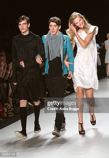 Designer Kilian Kerner and models at the Mercedes Benz Fashion week spring/summer 2009 ready-to-wear fashion show of "Kilian Kerner" on July 20, 2008...