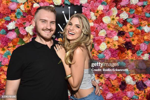 Joseph Harris and Rachel McCord attend XES: Sip, Shop, Slay at Therapy LA on July 20, 2017 in Los Angeles, California.