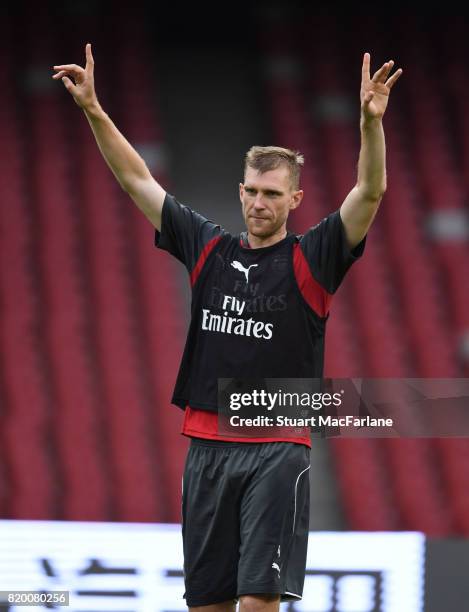 Per Mertesacker of Arsenal during a training session at the Birds Nest stadium on July 21, 2017 in Beijing, China.