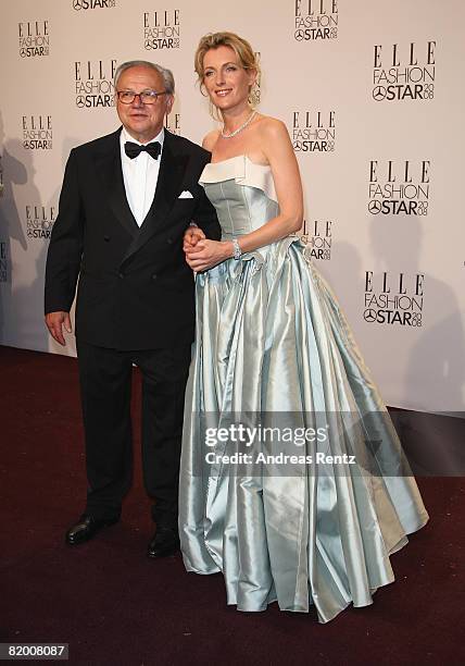 Hubert Burda and Maria Furtwaengler arrive at the award ceremony of ELLE Fashion Star during the Mercedes Benz Fashion week spring/summer 2009 at the...