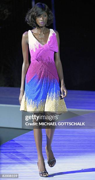 Model displays fashion of the label Wunderkind during the Elle Fashion Star 2008 awards at the Berlin Fashion Week on July 19, 2008 in Berlin. AFP...