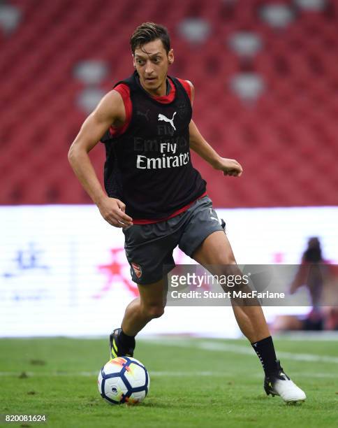 Mesut Ozil of Arsenal during a training session at the Birds Nest stadium on July 21, 2017 in Beijing, China.
