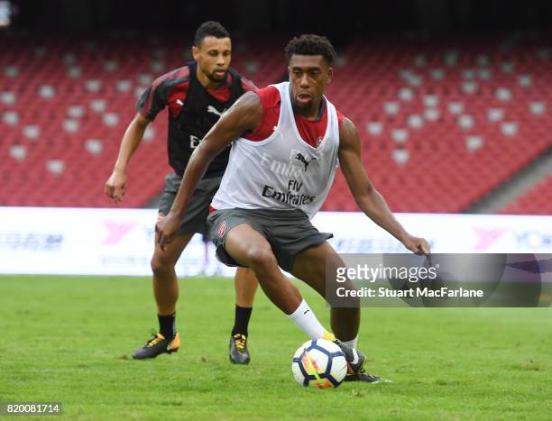 Alex Iwobi of Arsenal during a training session at the Birds Nest stadium on July 21, 2017 in Beijing, China.