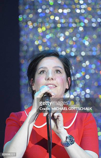 Sharleen Spiteri, singer of the Scottish rock band Texas, performs on stage during the Elle Fashion Star 2008 awards at the Berlin Fashion Week on...