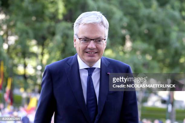 Vice-Prime Minister and Foreign Minister Didier Reynders arrives for the Te Deum mass marking the Belgian National Day, at the Saint Michael and St...