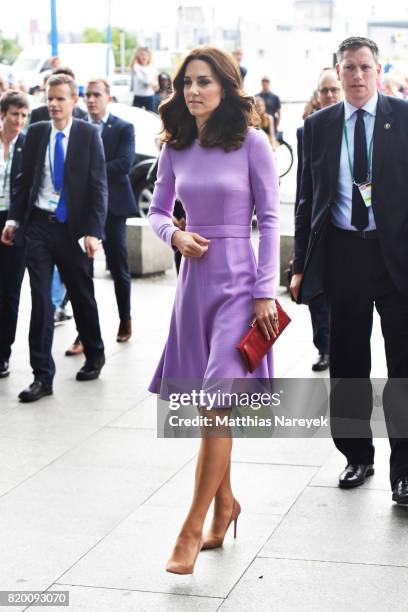 BERLIn, GERMANY Catherine, Duchess of Cambridge, prepares to board a train for Hamburg at Berlin Hauptbahnhof main railway station on the third day...