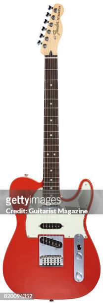 Fender Deluxe Series Nashville Telecaster electric guitar with a Fiesta Red finish, taken on June 16, 2016.