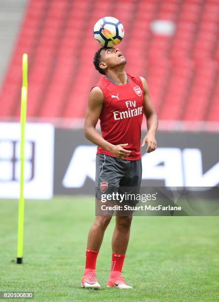 Donyell Malen of Arsenal during a training session at the Birds Nest stadium on July 21, 2017 in Beijing, China.