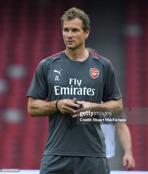 Arsenal 1st team coach Jens Lehmann during a training session at the Birds Nest stadium on July 21, 2017 in Beijing, China.