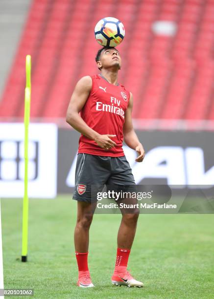 Donyell Malen of Arsenal during a training session at the Birds Nest stadium on July 21, 2017 in Beijing, China.