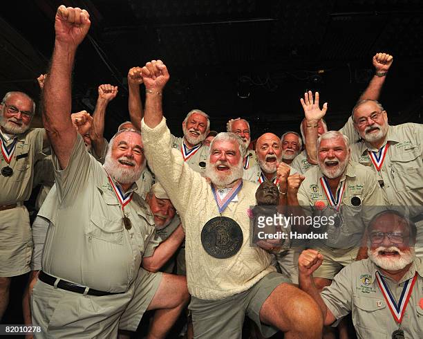 In this photo provided by the Florida Keys News Bureau, after winning the 2008 "Papa" Hemingway Look-Alike Contest, Tom Grizzard of Leesburg,...