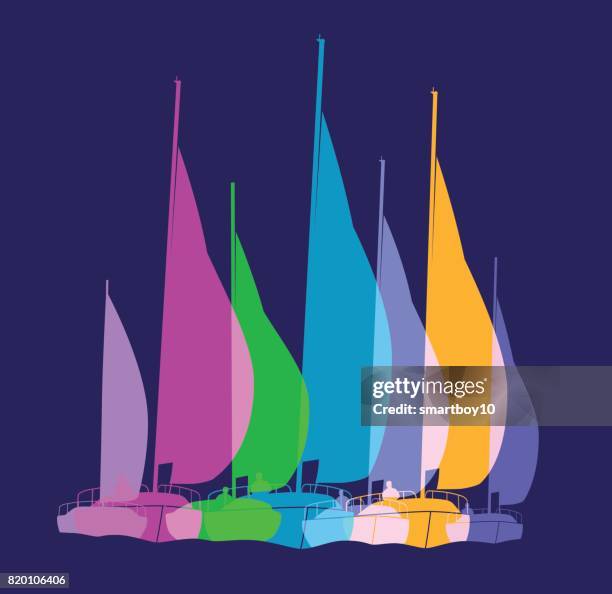 Sailing Boats High-Res Vector Graphic