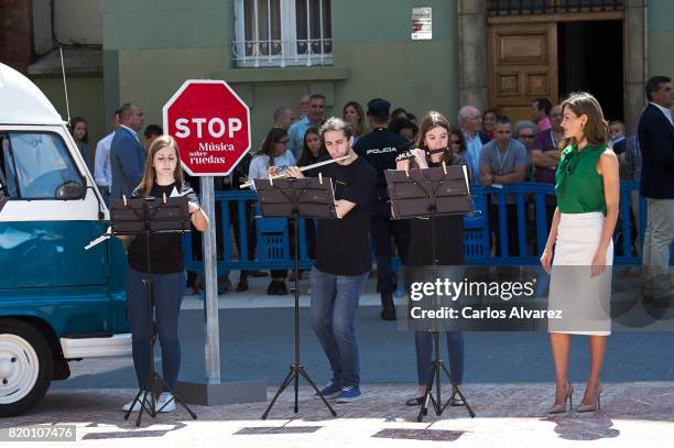 Queen Letizia of Spain attends the opening of the International Music School Summer Courses by Princess of Asturias Foundation at the Prince Felipe...