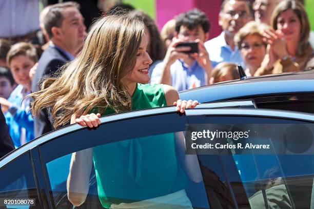 Queen Letizia of Spain attends the opening of the International Music School Summer Courses by Princess of Asturias Foundation at the Prince Felipe...