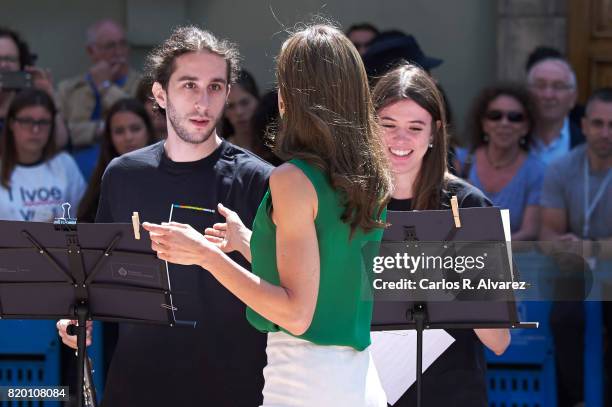 Queen Letizia of Spain attends the opening of the International Music School Summer Courses by Princess of Asturias Foundation at the Prince Felipe...