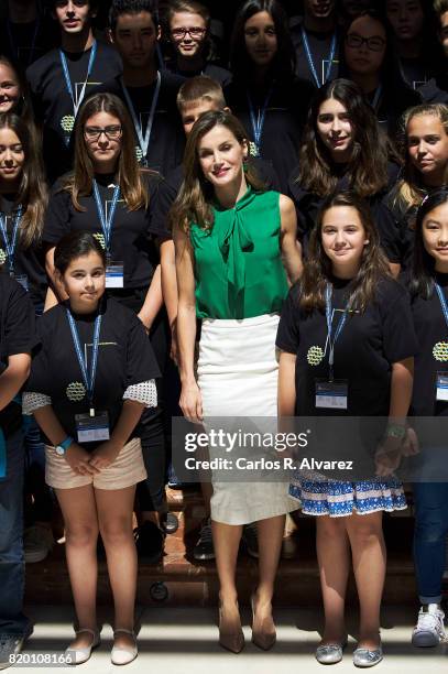 Queen Letizia of Spain attends the opening of the International Music School Summer Courses by Princess of Asturias Foundation at the Prince Felipe...