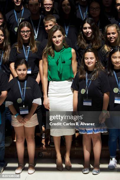 Queen Letizia of Spain attends the opening of the International Music School Summer Courses by Princess of Asturias Foundation at the Prince Felipe...