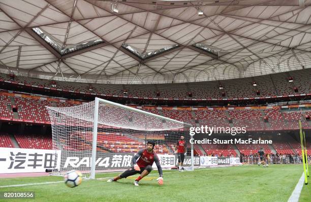 Petr Cech of Arsenal during a training session at the Birds Nest stadium on July 21, 2017 in Beijing, China.